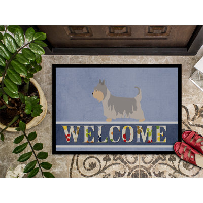 Tapis de porte d’extérieur anti-dérapant en soie terrier
