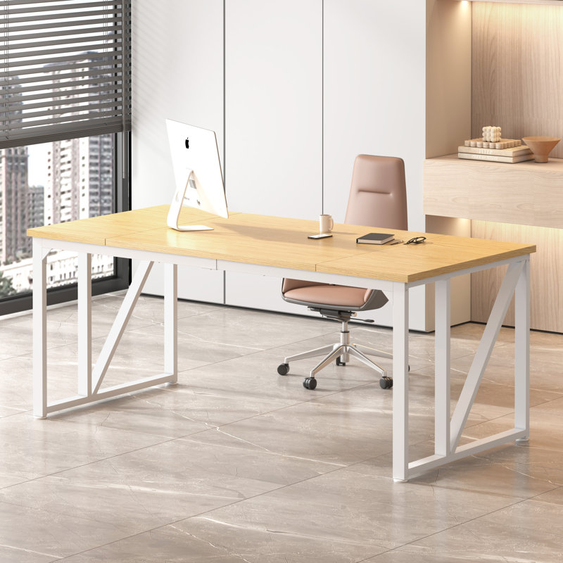 Bureau d'ordinateur 70 po x 30,7 po avec bureau plus profond et plus épais, bureau de travail pour bureau personnel, naturel