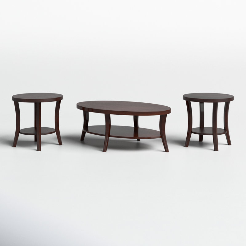 Ensemble de tables basses 3 pièces Blaser, Brun
