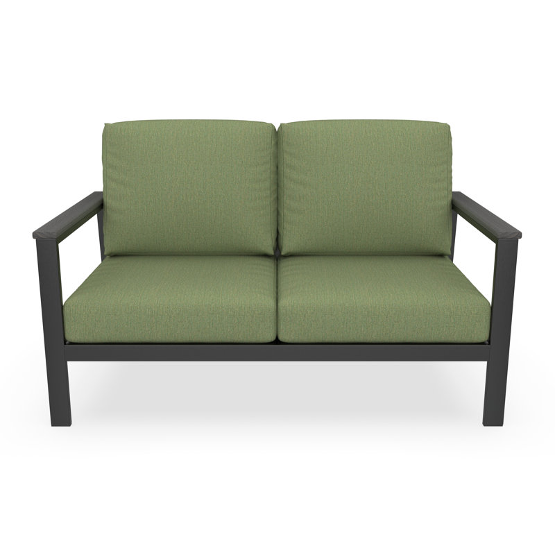 Townsend Loveseat with Sunbrella® Cushion, Sunbrella Calm Laurel, Brown
