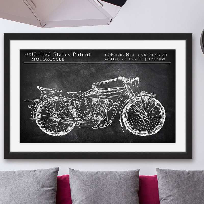 « triumph speed double », reproduction d’art encadrée, H 30 po x l 45 po x P 1,5 po