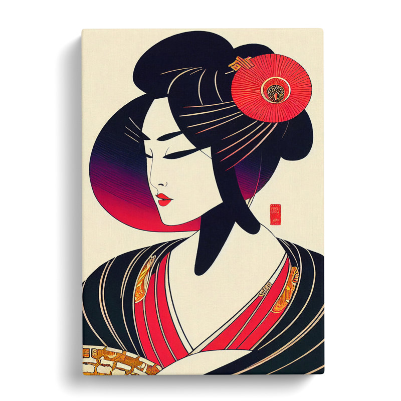 XC1022-1782X Decorated Geisha - Wrapped Canvas Print, 50cm H x 35cm W x 3cm D
