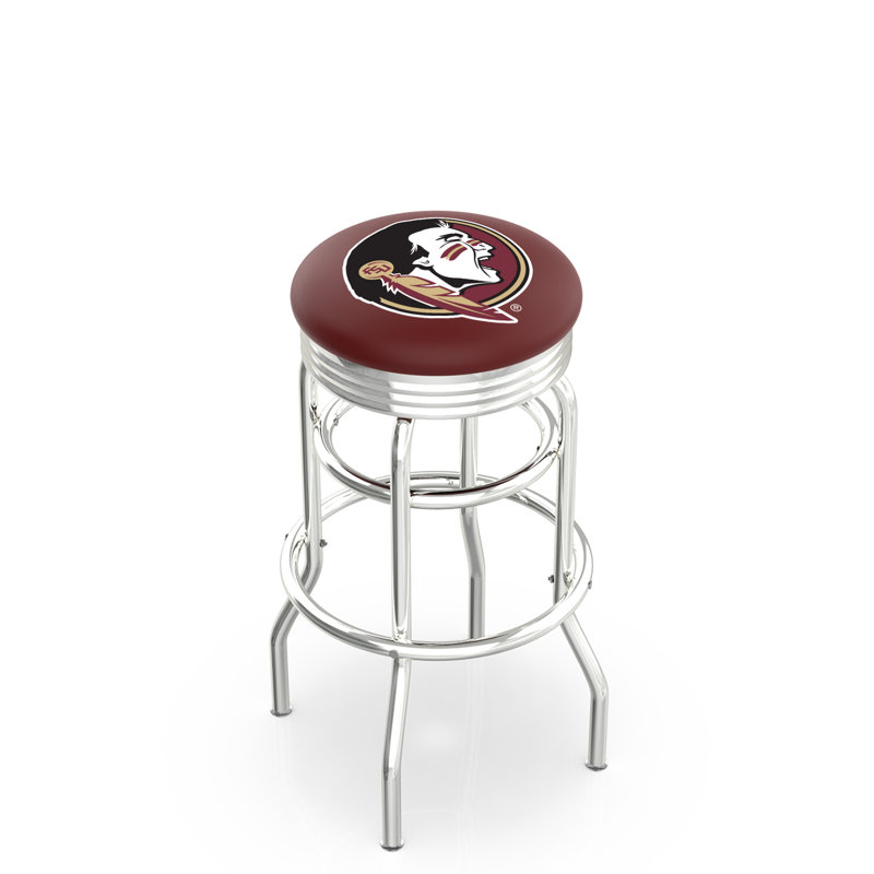 Tabouret de bar Logo Series, Tabouret de comptoir (siège d'une hauteur de 25 p, Double anneau chromé, Florida State «Head»