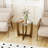 1 PCS 24" Round Side Table Glass End Table with Tempered Glass Top Cross Walnut-767193551-767193548