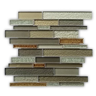 Glacier 12" x 12" Natural Stone/Glass Linear Mosaic Wall & Floor Tile