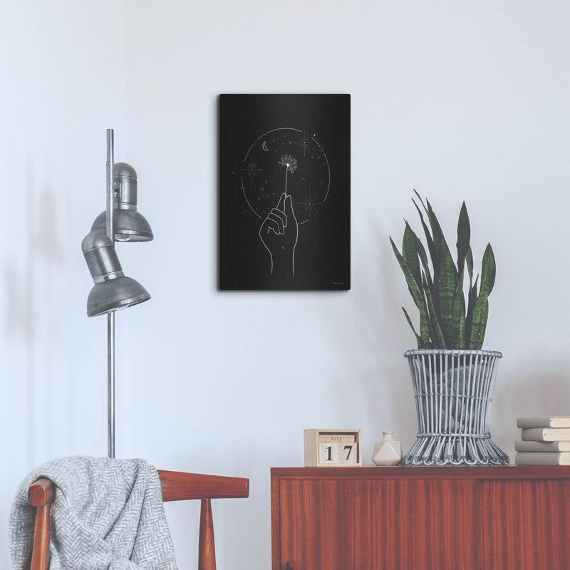 «Dandelion de l'espace» de luxe par Rachel Nieman, «Space Dandelion» par Rachel Nieman, H 24 po x l 16 po