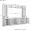 Meuble audio-vidéo tendance avec pont supérieur réglable et grand rangement pour téléviseur de 75 po, console contemporaine blanche, généreuse-84603012