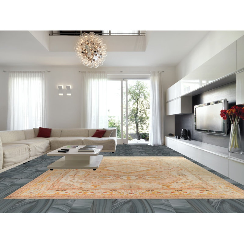 Tapis turc Oushak angora pré-1900 pré-1900 13 x 14