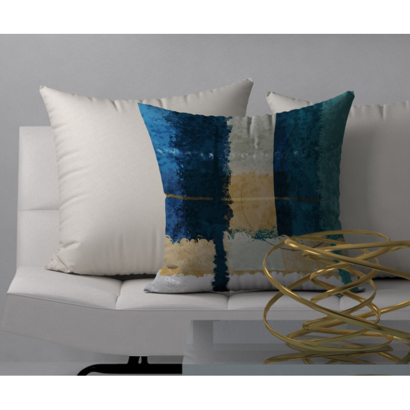 Abstract Reversible Throw Pillow, 18"x18"