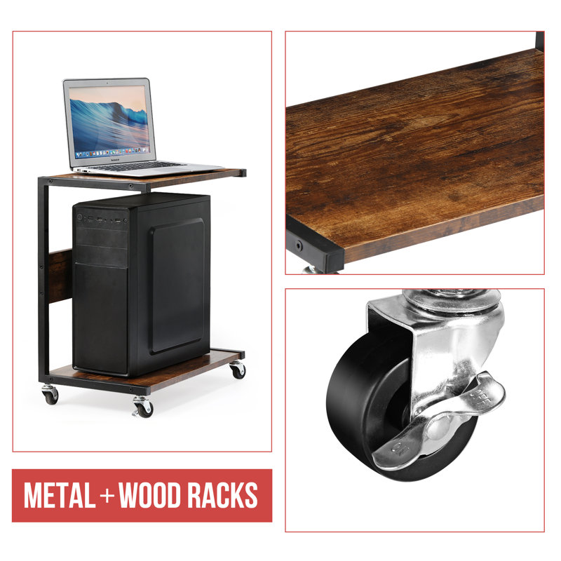 Solid Wood Top End Table, Brown