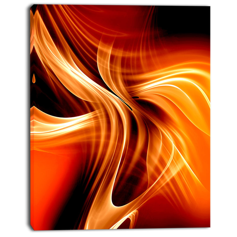 «Orange Abstract Warm Fractal Design», impression sur toile tendue, H 20 po x l 12 po x P 1po