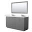 Icon 66" Freestanding Double Bathroom Vanity with Cultured Marble Top-872693198-872693197