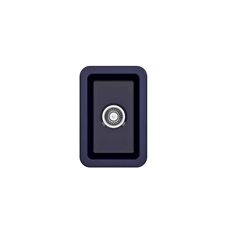 Évier de cuisine à fixation double L 12 po x l 18 po avec accessoires, Bleu saphir