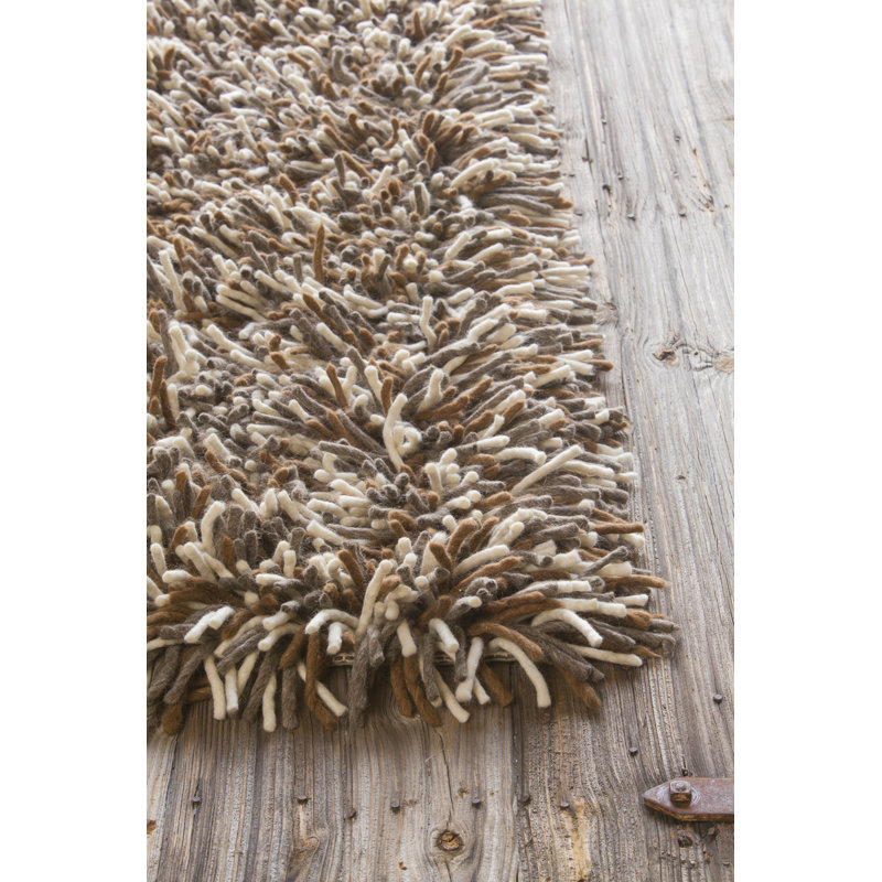 Big Jos Wool Area Rug in Brown/Tan, Rectangle 5' x 7'6"
