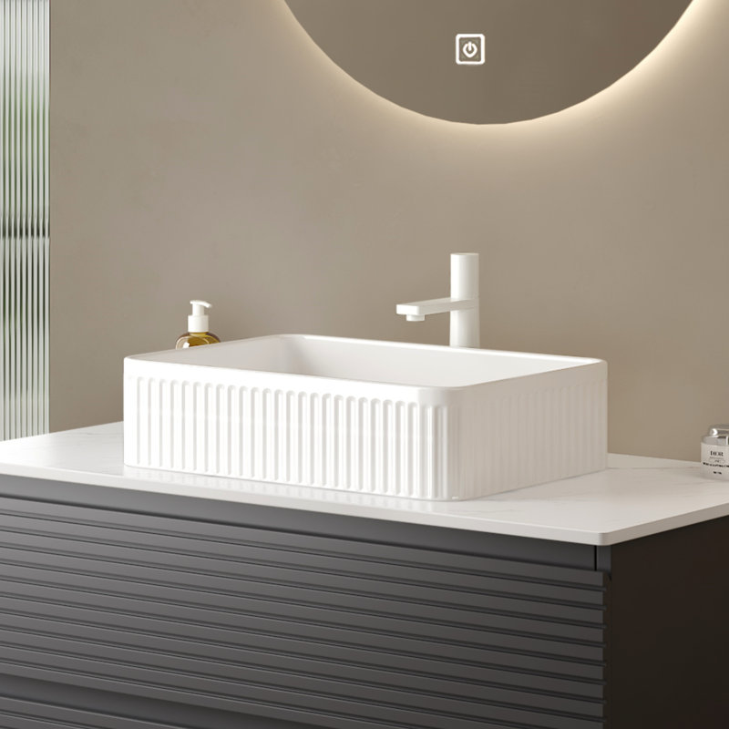 Lavabo vasque de salle de bain sans armoire, lavabo en céramique blanc de 20 pouces et pratique, trou de robinet pré-percé de 1,38 pouce, tuyau de drain extensible avec couvre-trou, accessoire de teinture moderne indispensable, accessoire