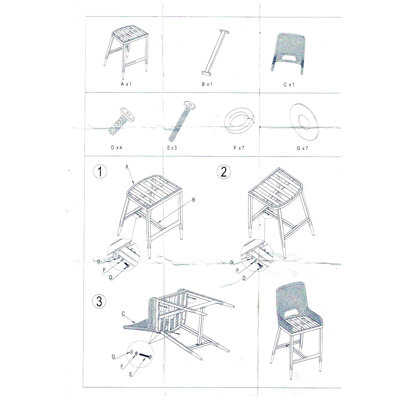 Tabouret de bar d'extérieur intérieur Giustino