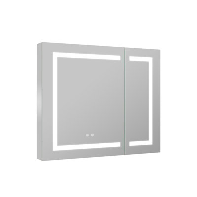 Armoire à miroir encastrée ou à surface 30 po H avec désembueur et tablettes réglables H