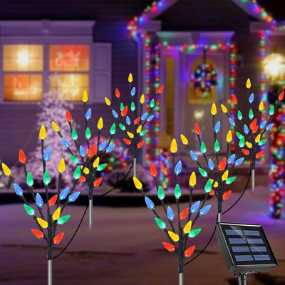 6 paquets de 120 lumières solaires de Noël à DEL C6 améliorées, lumières de jardin extérieures pour décorations de Noël, 8 lumières de chemin imperméables pour les décorations de Noël