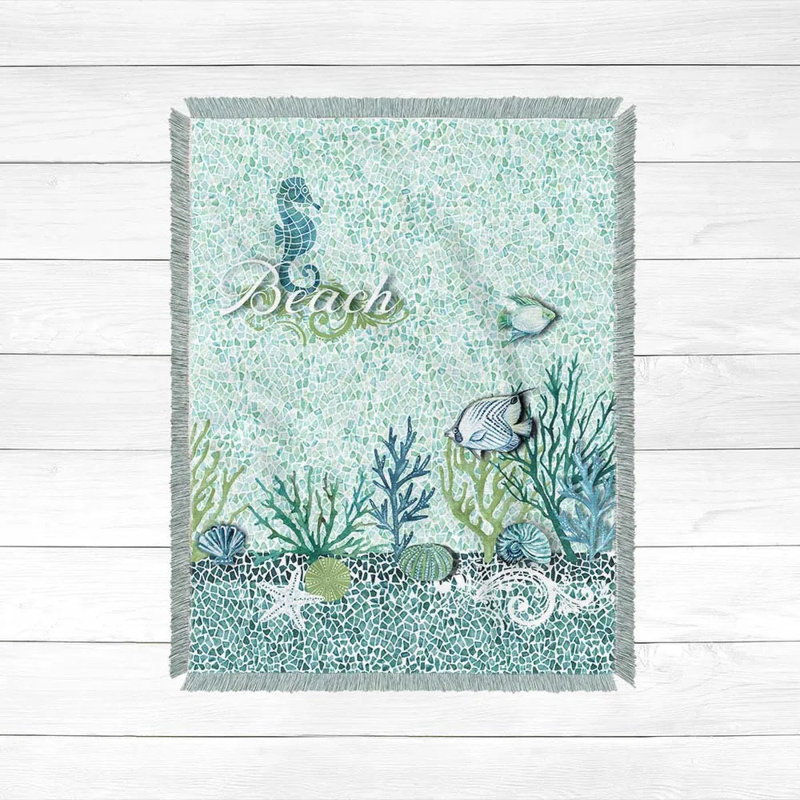 Lagoon Woven Throw Blanket, 80" W x 60" L