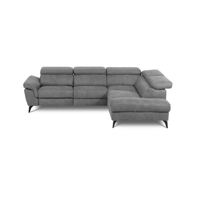 Mirano Imitating Leather Fabric Electric Reclining Corner Sectional, Right Hand Facing, Grey