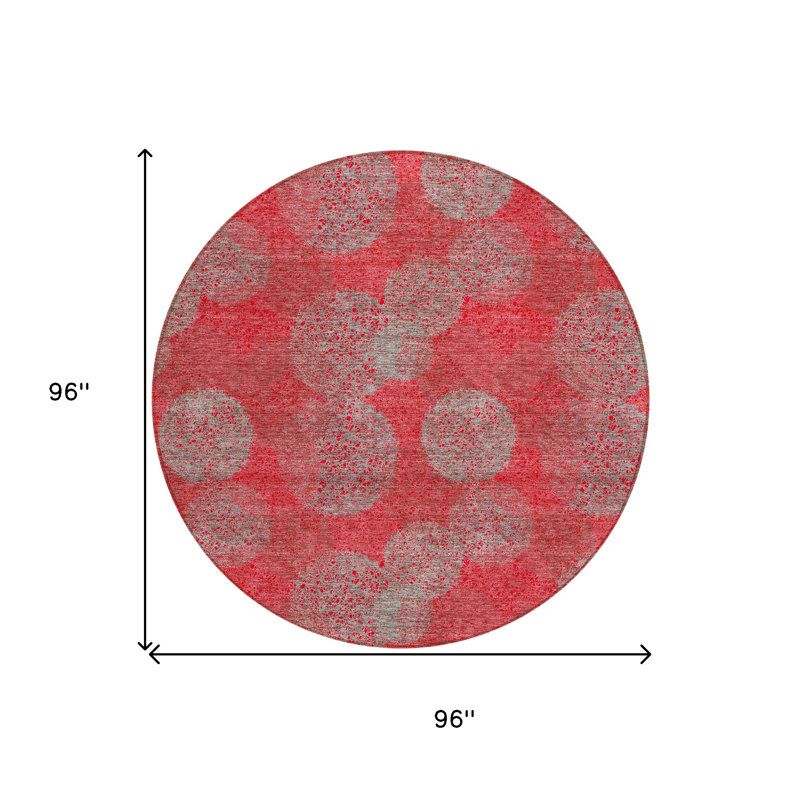 Tapis rond lavable à pois 8 po