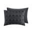 Housse de couette pour lit double / grand noir - 2 taies décoratives, tissu, coffre-fort, lavable à la machine pour 3 lits, matériau, envers en microfibre, fermeture à boutons
