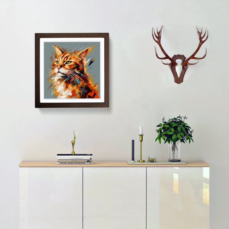 Single Picture Frame Print on Wood, Walnut Framed