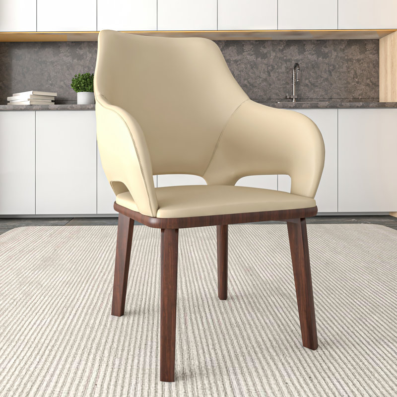 Chaise de salle à manger Kashley Mid-Century, Simple, Blanc