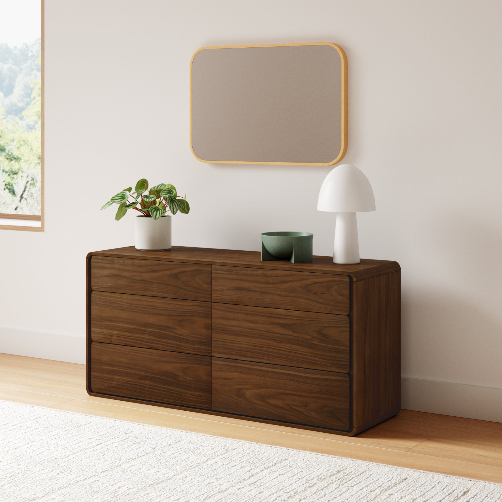 Berkeley 6 - Drawer Double Dresser, Walnut