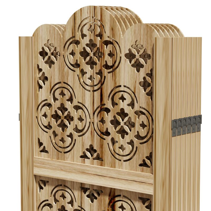Paravent en bois, 6, H 66,9 po x l 94,9 po x P 0,7 po