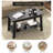 Modern Farmhouse Coffee Table with Storage Shelf, 2-Tier Living Room Table Rectangular Center Table, Home Office Industrial Cocktail Tables-1636594479