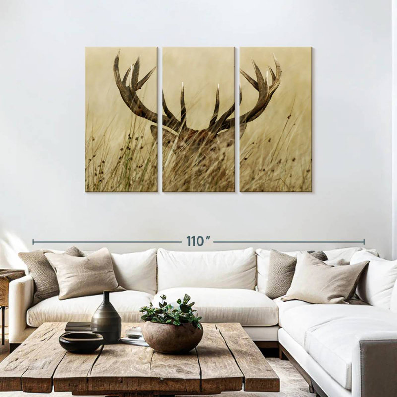 Hiding Stag, 48" H x 74" W