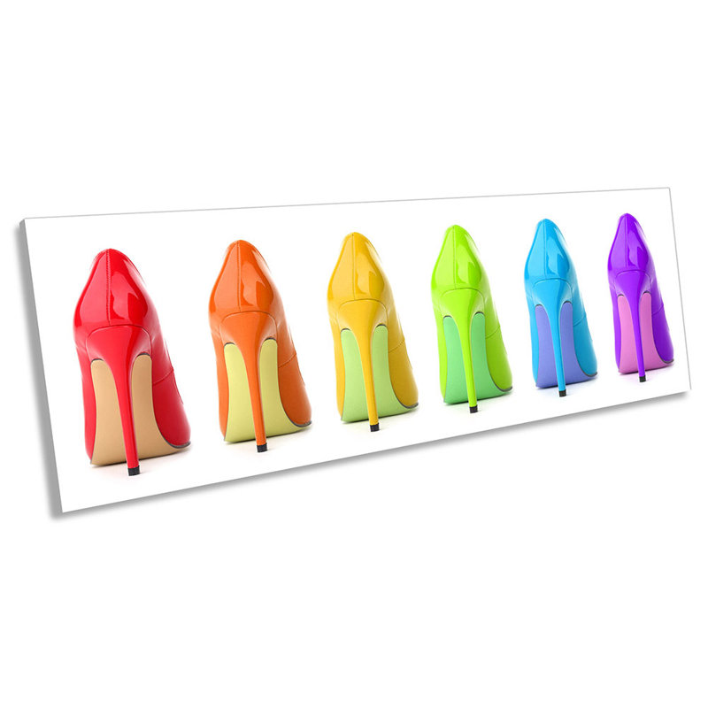 Rainbow High Heels - Wrapped Canvas Panoramic Art Prints, 30.48cm H x 91.44cm W