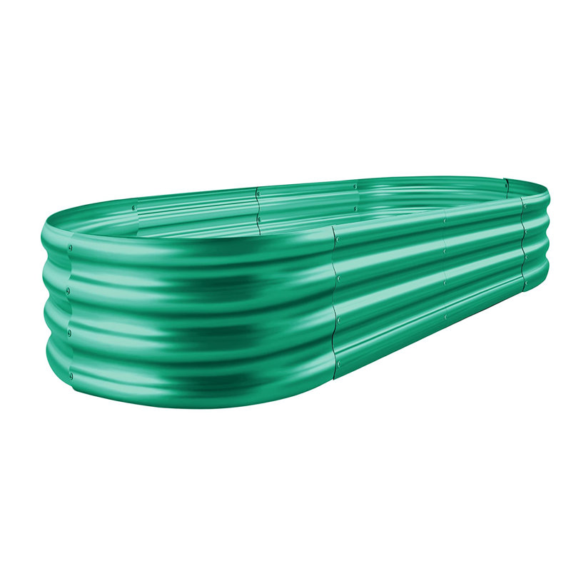 Galvanized Raised Garden Bed Kit, 1, Green, 1" H x 4" W x 2" D