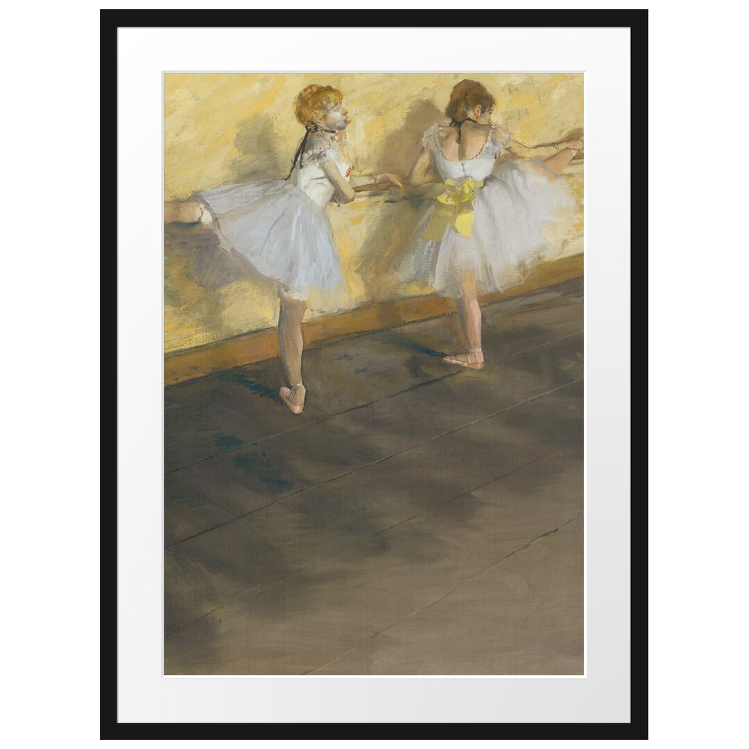 Gerahmter Kunstdruck Dancers Practice on the Pole von Edgar Degas