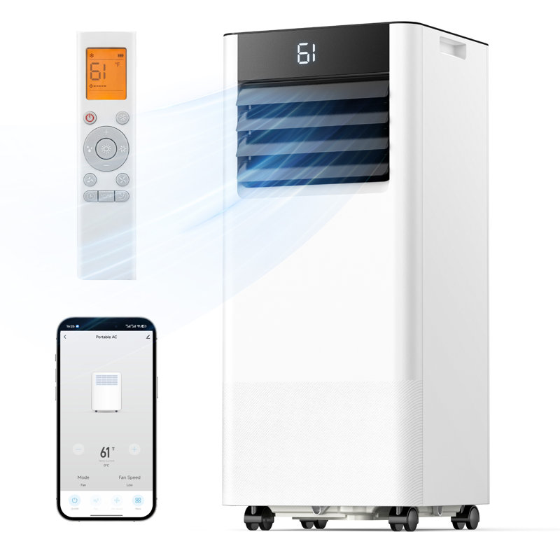 Simzlife 10,000 (Doe) Btu Portable Air Conditioner 350 Sq. Ft. With Dehumidifier With Remote In White, 10000