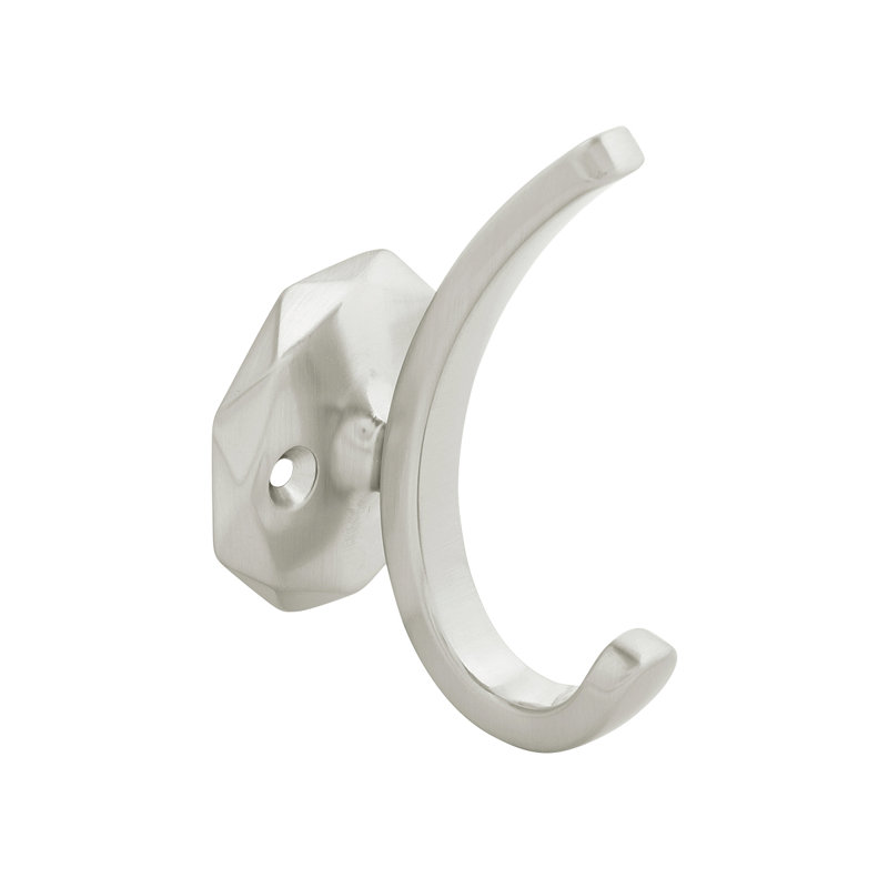 Karat Collection Hook - 4" x 2-1/8 " Satin Nickel - Contemporary Entryway Hook for Coats, Hats & Bags, Satin Nickel