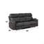 Canapé inclinable manuel en microfibre gris foncé avec porte-gobelet