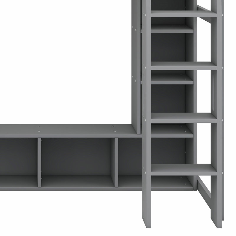 Lit mezzanine avec bureau, Lit simple