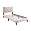Full Size Bedroom Furniture, Pink Velvet Bed With Adjustable Relaxing Headboard Modern Bed, Headboard, Foam Filled For A Good Night's Sleep-1025870540-1025870541