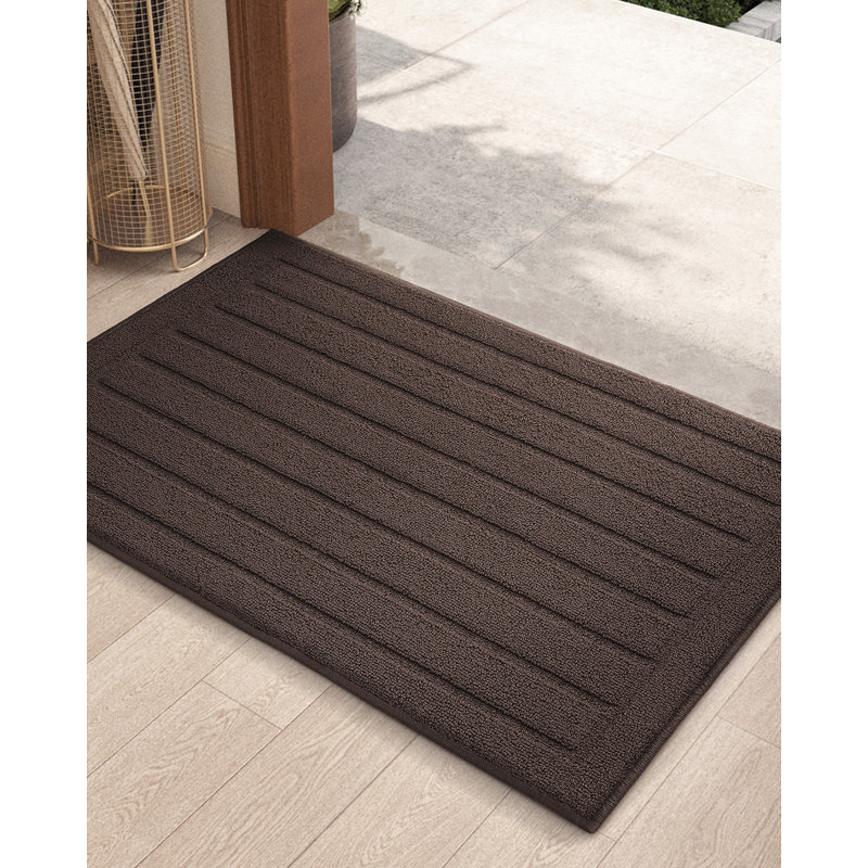 Taeshaun Non-Slip Striped Indoor Doormat, Brown, 20" W x 36" L