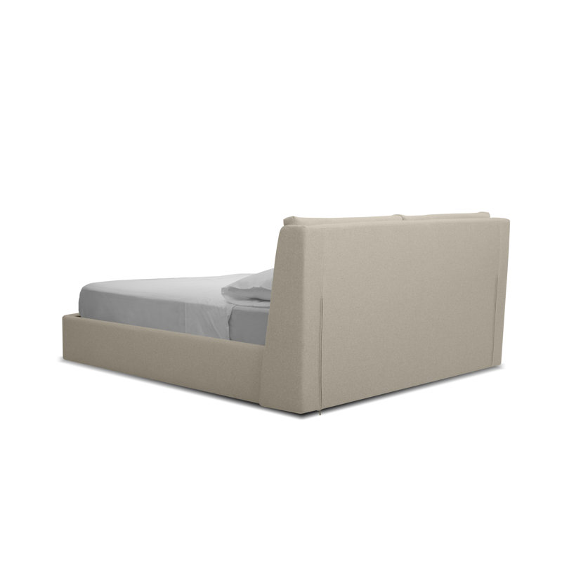 Lit plateforme tapissier avec rangement Continental, Très grand