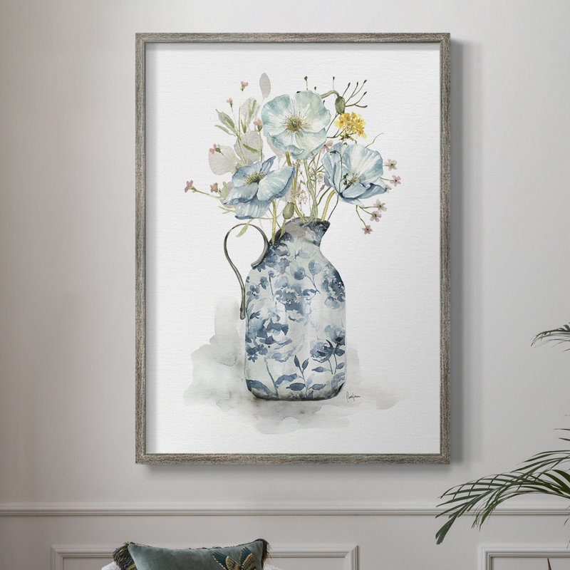 Cottage Garden Blues I, reproduction encadrée - bois massif 47870, H 30 po x l 24 po