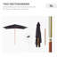 Parasol de plage de 78,75 po avec poulie relevable Senobia