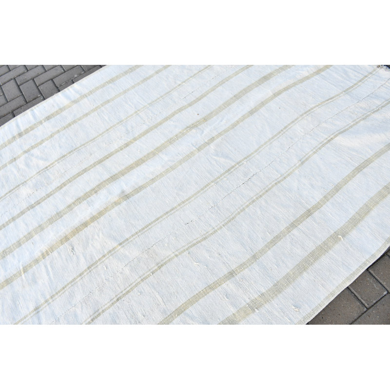 Grand kilim turc blanc Oushak avec des motifs traditionnels parfaits pour la décoration du salon