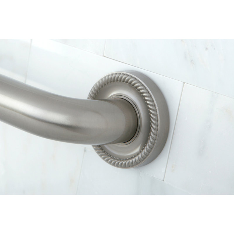 Kingston Brass Camelon 1-1/4 Inch O.D Grab Bar, 24" W, Brushed Nickel