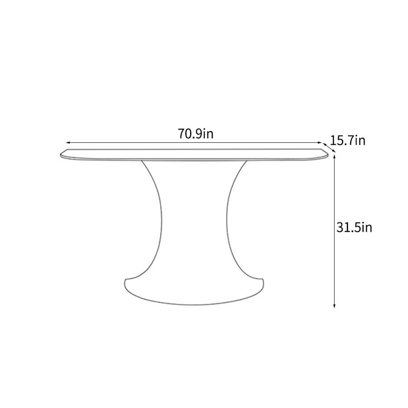 Console moderne de luxe simple, H 31,5 po x l 70,9 po x P 15,7 po, Gris