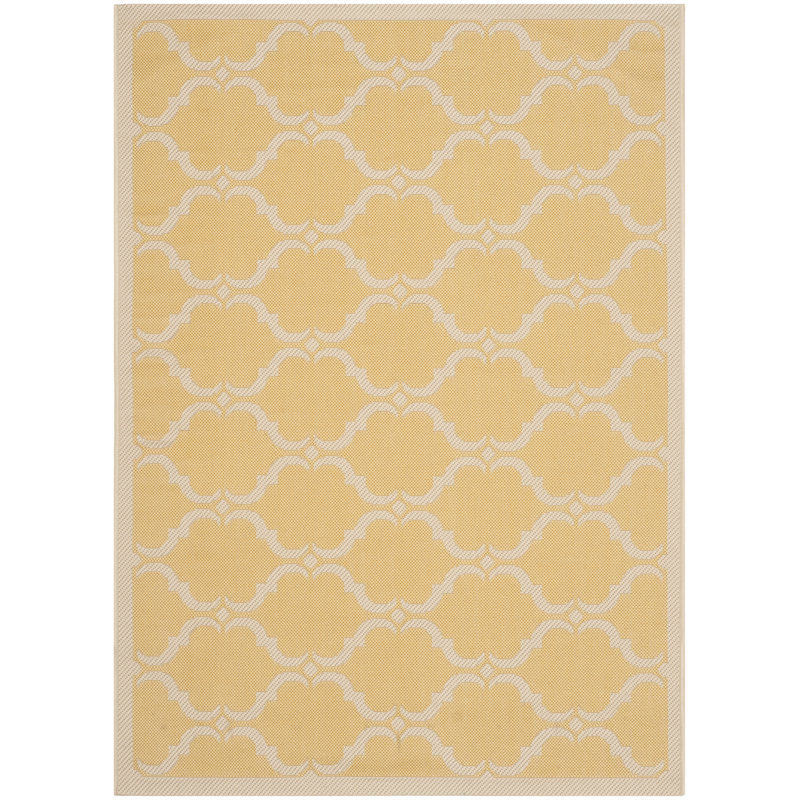 Arneshia Geometric Yellow/Beige Area Indoor/Outdoor Area Rug, Rectangle 2'7" x 5'