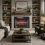 Foyer électrique infrarouge encastré de 71 cm (28 po), panneau tactile, chauffage décoratif, flammes réalistes, 4 couleurs et 5 niveaux de réglage.