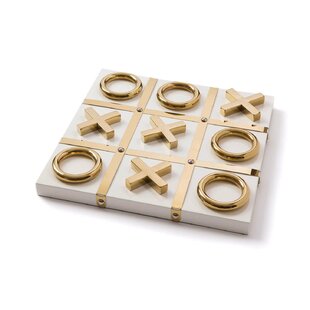 8 X 5 Glam Style Metallic Tic Tac Toe Game Set On Clear Acrylic